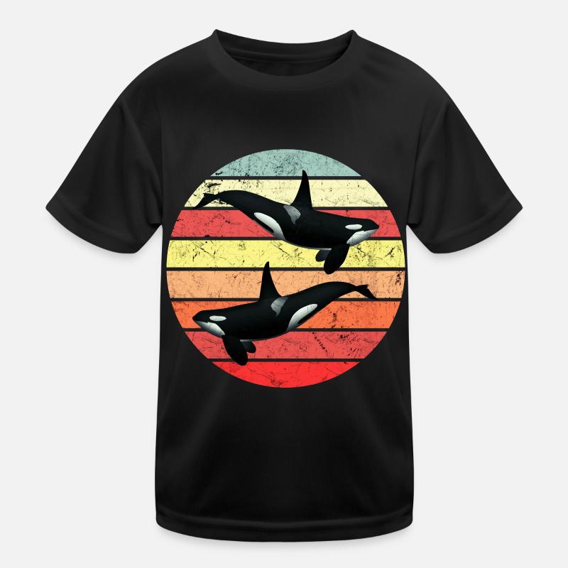 Orque - Rétro - T-shirt sport Enfant - noir