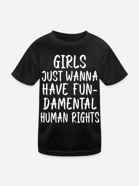 Les filles veulent juste s’amuser- droits de l’homme - T-shirt sport Enfant - noir - Devant