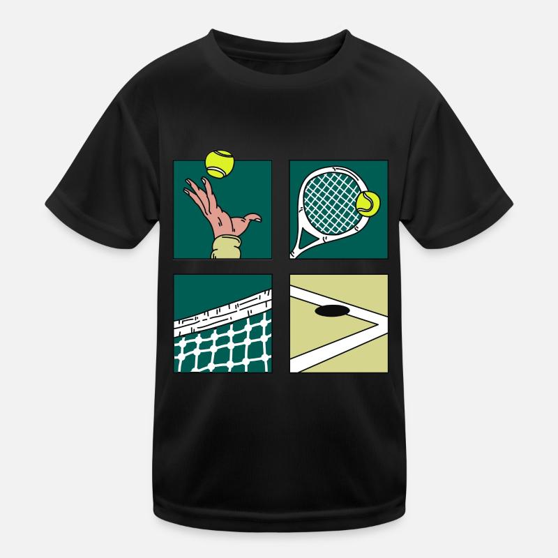 Tennisspieler Geschenk Comic Tennis Turnier Pokal Kinder Funktions-T-Shirt