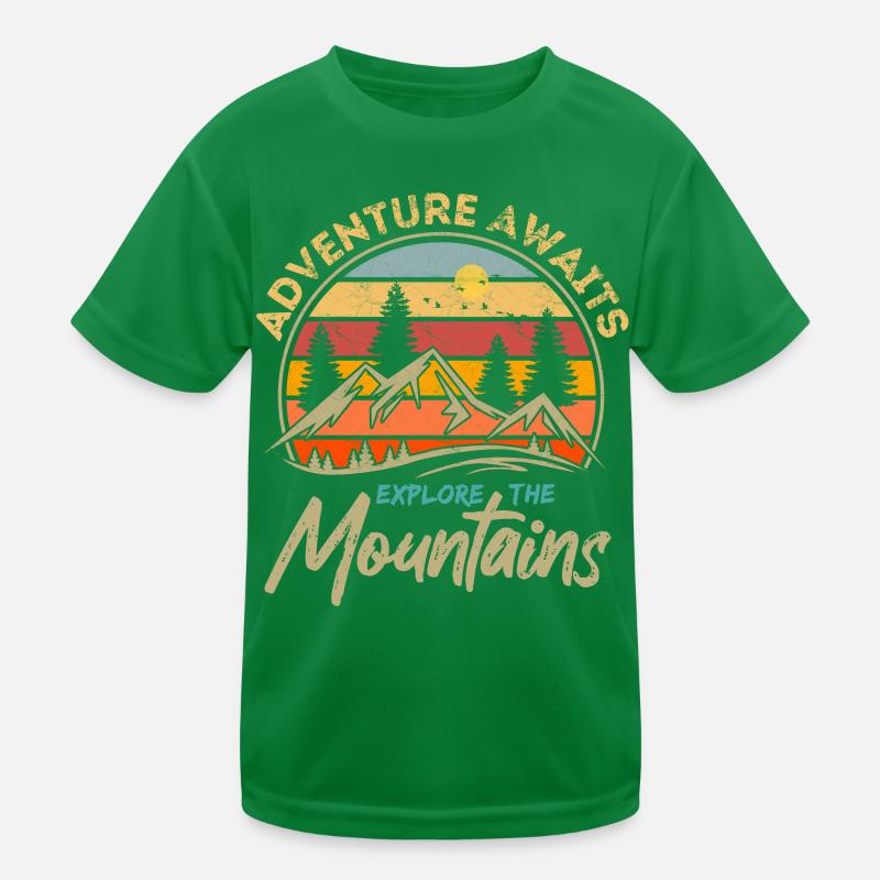 Abenteuer erwartet - Explore The Mountains - Retro Kinder Funktions-T-Shirt