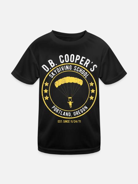 École de parachutisme DB Coopers, Portland, Oregon - T-shirt sport Enfant - noir - Devant
