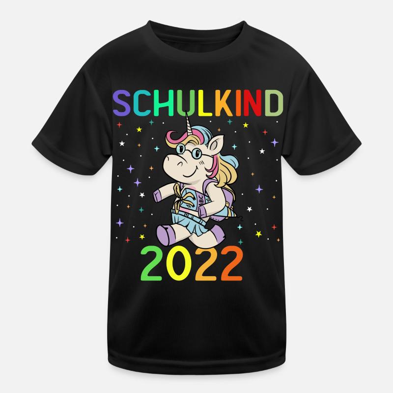 Schulkind 2022 - Kinder Funktions-T-Shirt - Schwarz
