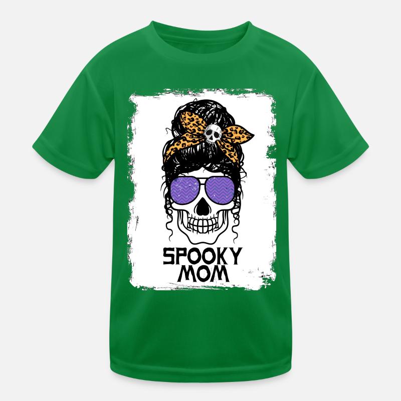 Spooky Mom - Messy Bun Kids Functional T-Shirt