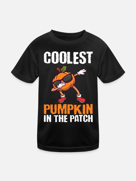 Dabbing Pumpkin Cool Halloween - Kids Functional T-Shirt - black - Front