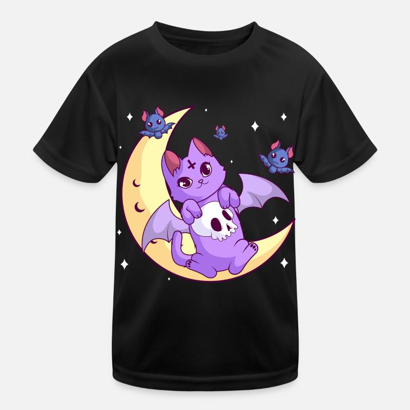 Kawaii Pastel Goth Moon Chat Gothique Halloween T-shirt sport Enfant