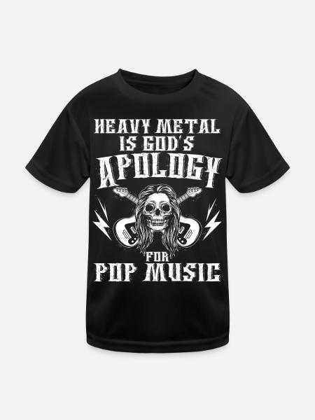 Le heavy metal est l’excuse de Dieu La musique pop - T-shirt sport Enfant - noir - Devant