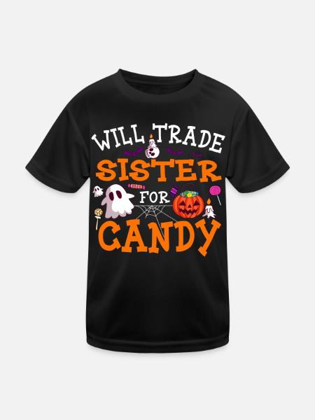 Échanger une sœur contre Candy Halloween - T-shirt sport Enfant - noir - Devant