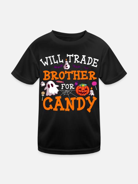 Échanger un frère contre Candy Pumpkin Halloween - T-shirt sport Enfant - noir - Devant
