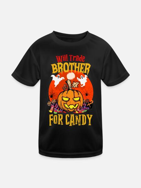 Échanger un frère contre Candy Pumpkin Halloween - T-shirt sport Enfant - noir - Devant