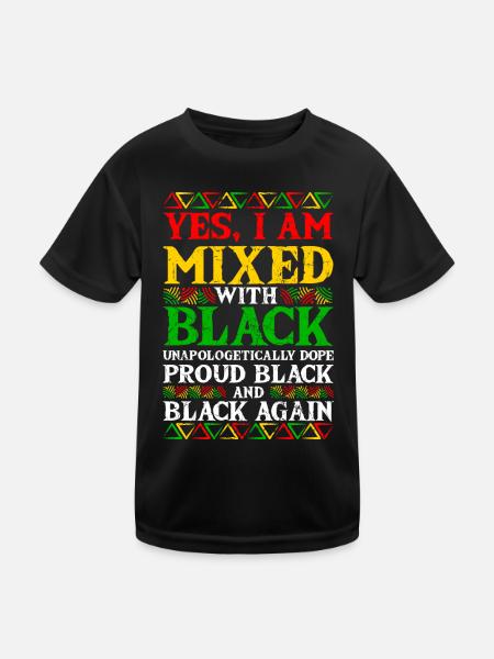Black History Month Mixed Black Juneteenth - Kinder Funktions-T-Shirt - Schwarz - Vorne