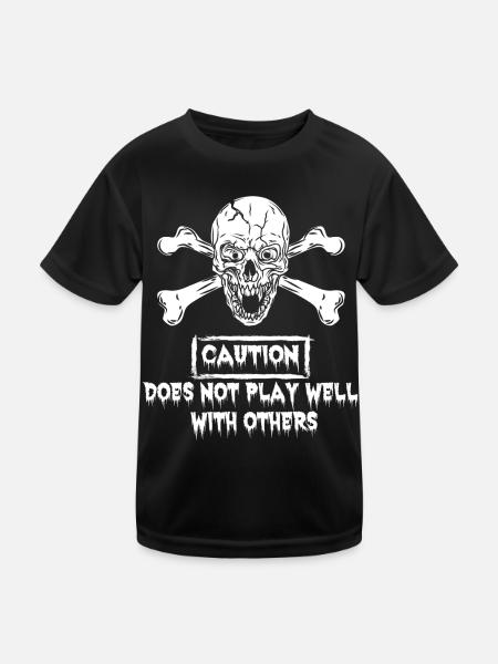 Beware Skeleton Zombie Vampire Ghost Halloween - Kids Functional T-Shirt - black - Front