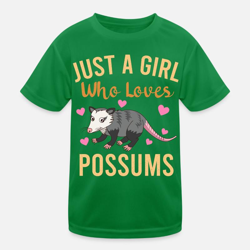 Mädchen Das Opossums Liebt Possum Zoo Beuteltiere Kinder Funktions-T-Shirt