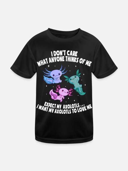 Axolotl Mexican sea salamander amphibians - Kids Functional T-Shirt - black - Front