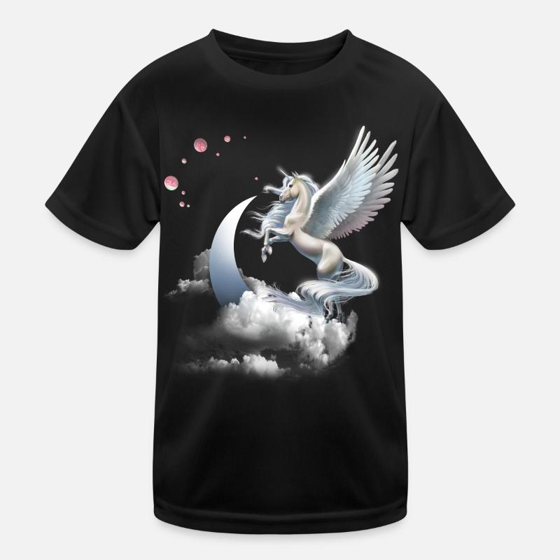 Einhorn Geschenk- Einhorn Tshirt - Kinder Funktions-T-Shirt - Schwarz