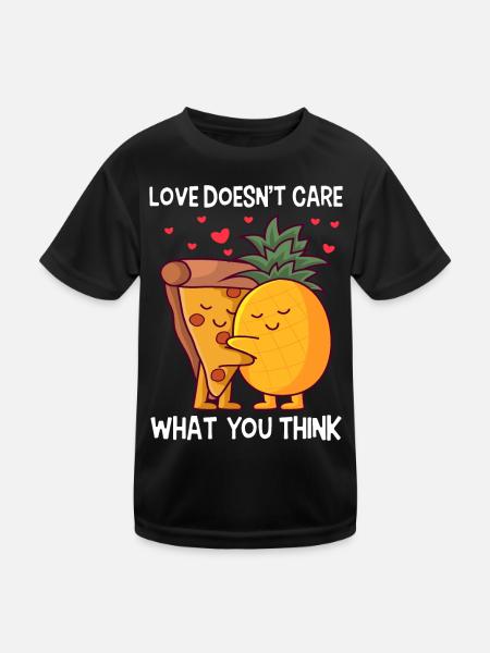 L’amour ne se soucie pas de ce que vous pensez Pizza Hawaii - T-shirt sport Enfant - noir - Devant