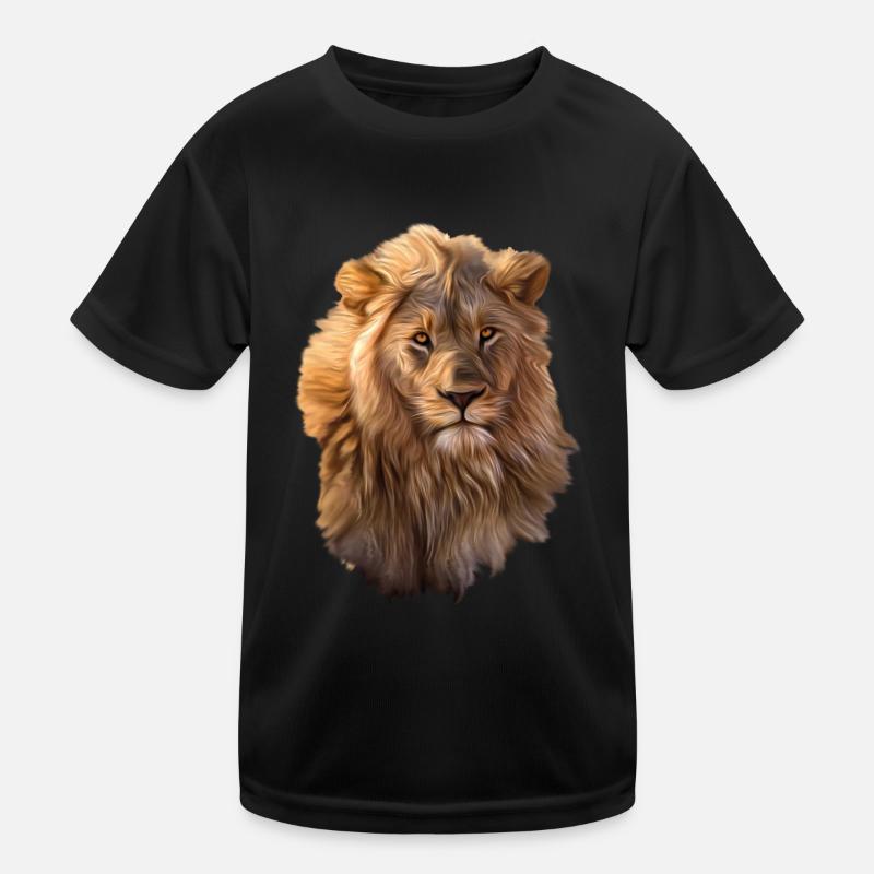 Löwe Ölgemälde Tier Savanne Wüste Kinder Funktions-T-Shirt