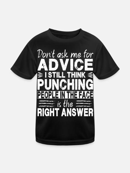 Fragen Sie mich nicht um Rat - Kinder Funktions-T-Shirt - Schwarz - Vorne