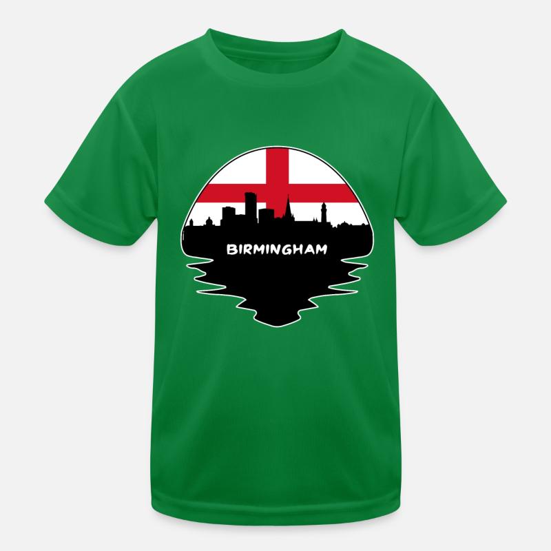Birmingham Angleterre Drapeau Skyline Voyage Silhouette T-shirt sport Enfant