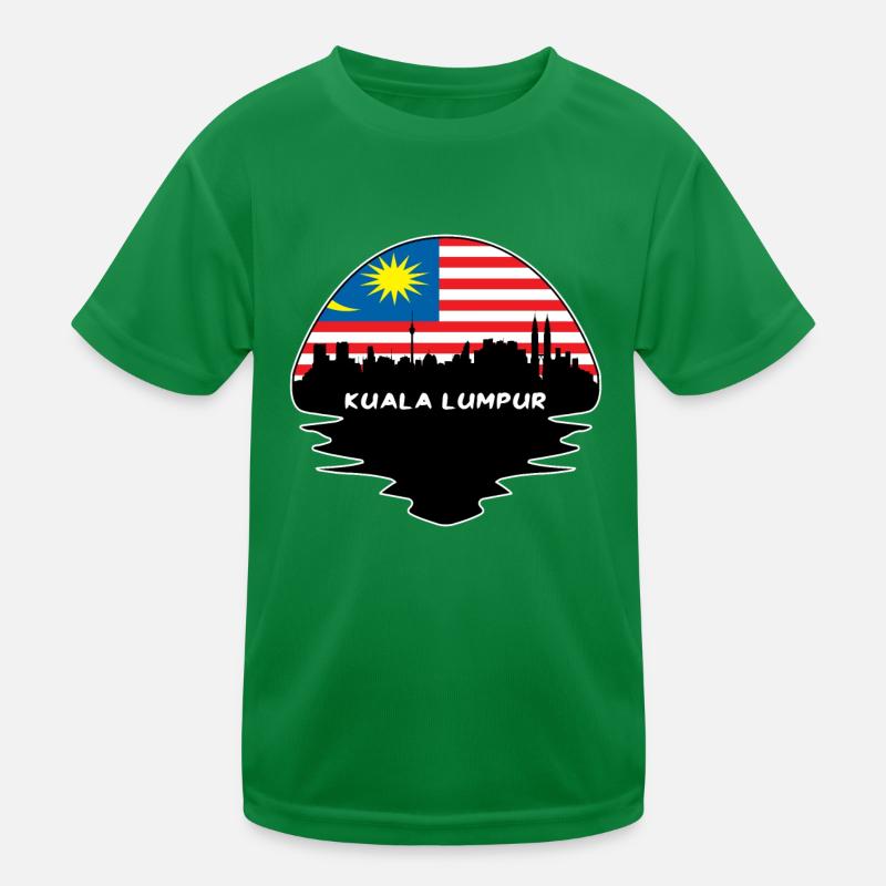 Kuala Lumpur Malaisie Drapeau Skyline Silhouette T-shirt sport Enfant
