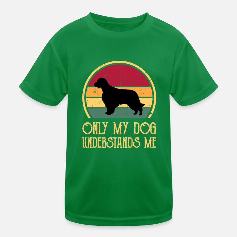Welsh Springer Spaniel Dog Silhouette Retro Sunset T-shirt sport Enfant