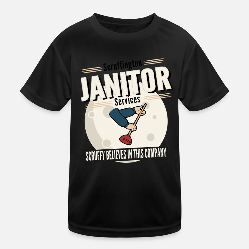 Scruffington Janitor Services Caretaker Kids Functional T-Shirt