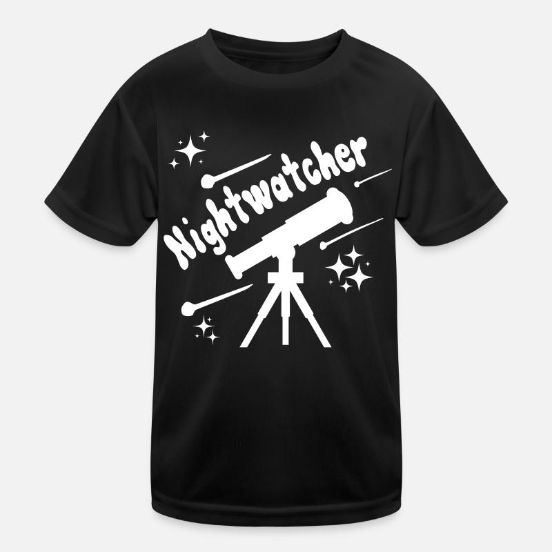 Nightwatcher Astronomy Telescope Comet Stars Kids Functional T-Shirt