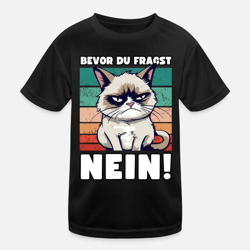Grump Cat - Before You Ask No! Cynical saying Kids Functional T-Shirt