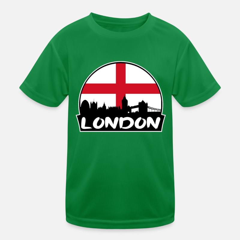 Londres, Angleterre, drapeau, Skyline, silhouette, voyage T-shirt sport Enfant
