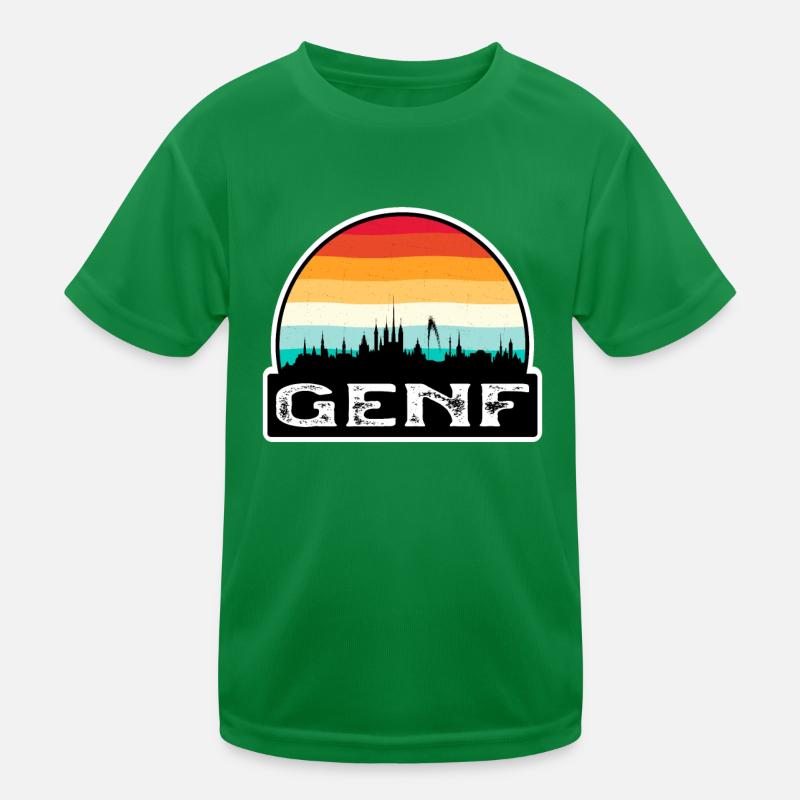Drapeau de la Suisse Gêne Skyline Souvenir de voyage T-shirt sport Enfant