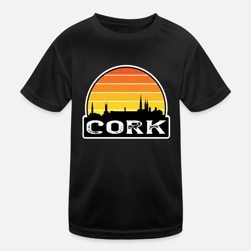 Cork Irland Flagge Skyline Reise-Souvenir Kinder Funktions-T-Shirt