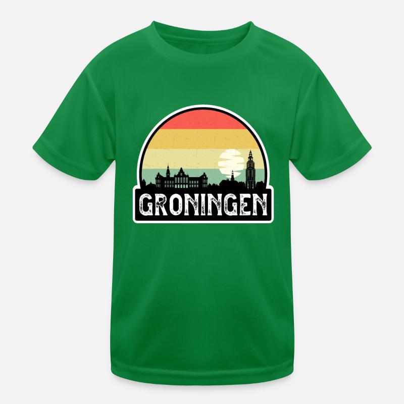 Groningue Pays-Bas Flag Skyline Souvenir de voyage T-shirt sport Enfant