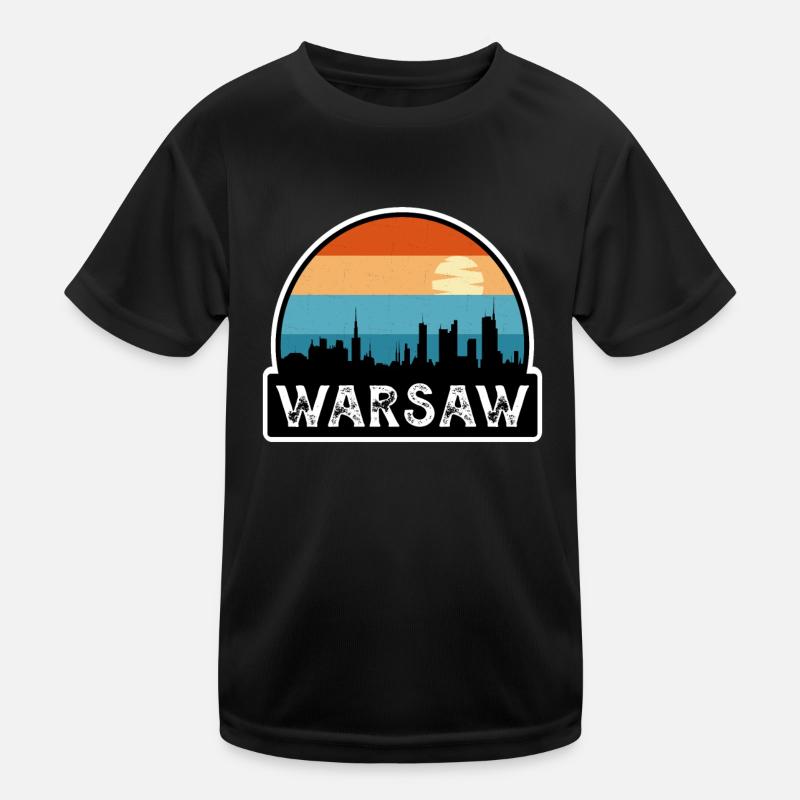 Varsovie Pologne Flag Skyline Souvenir de voyage T-shirt sport Enfant