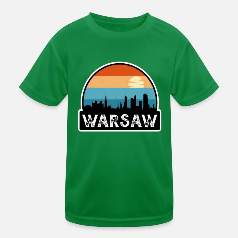 Varsovie Pologne Flag Skyline Souvenir de voyage T-shirt sport Enfant