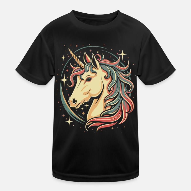Licorne dans le ciel étoilé : conception de bande dessinée T-shirt sport Enfant