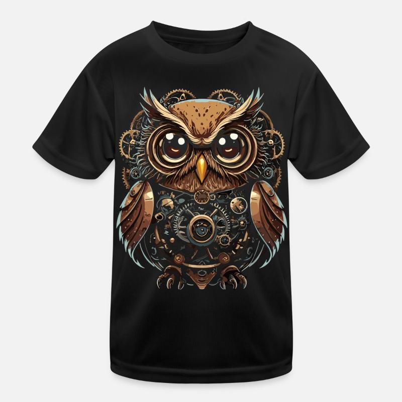 Faszinierende Steampunk-Eule: Einzigartiges Design Kinder Funktions-T-Shirt