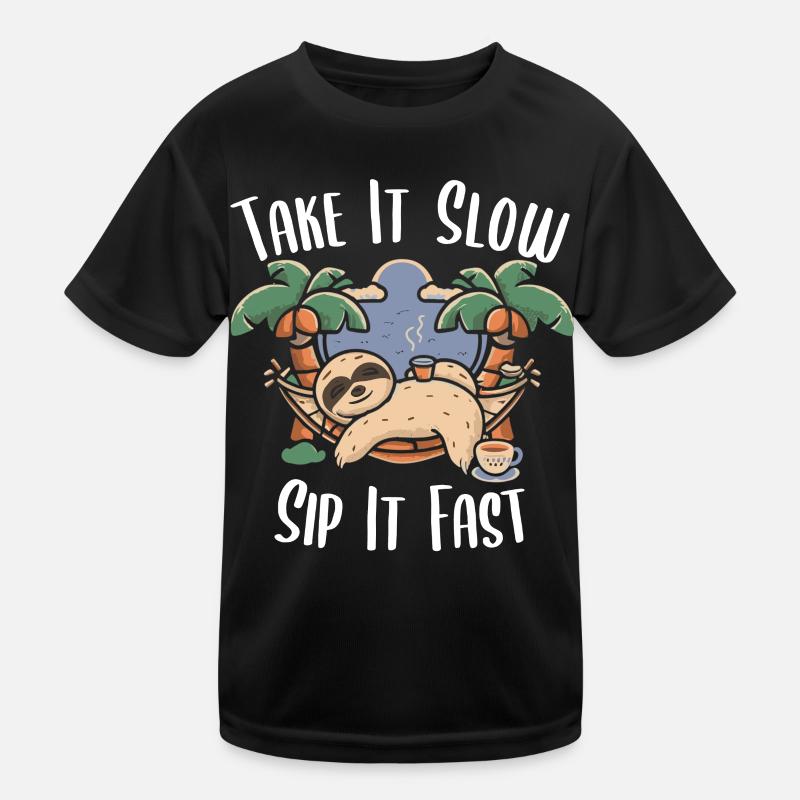 Pause-café : paresseux dans un hamac T-shirt sport Enfant