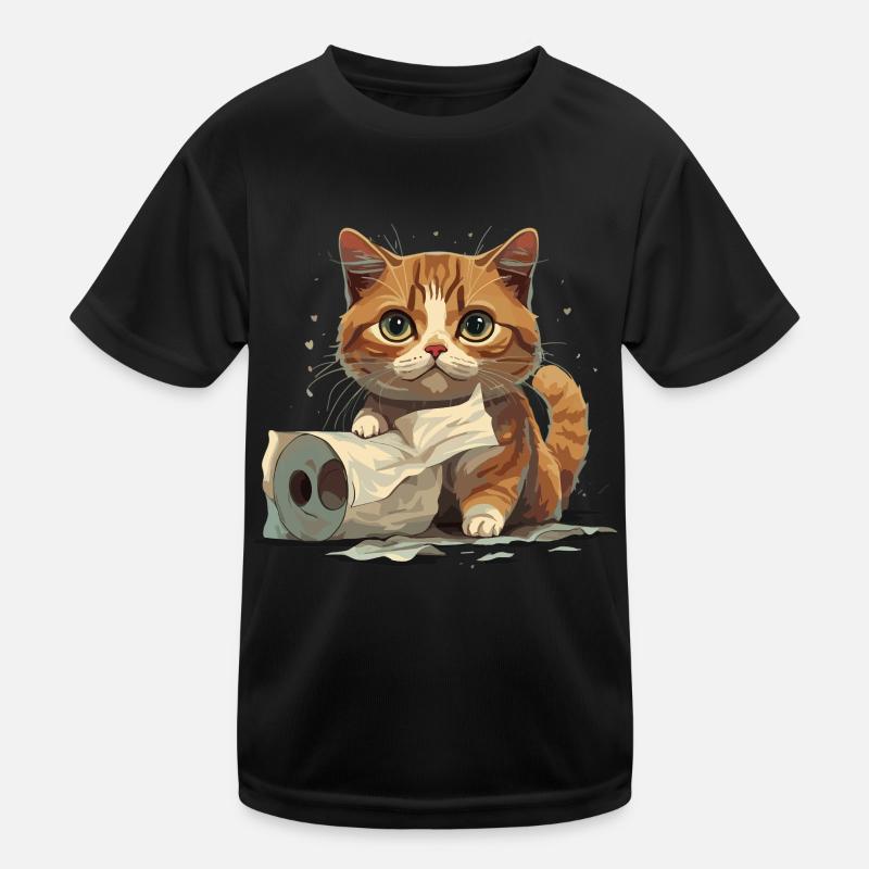 Verspieltes Kätzchen: Toilettenspaß Kinder Funktions-T-Shirt