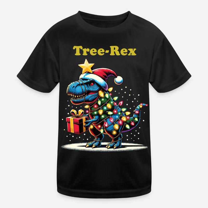 TREE REX DINO Weihnachten Ugly Christmas Geschenk Kinder Funktions-T-Shirt