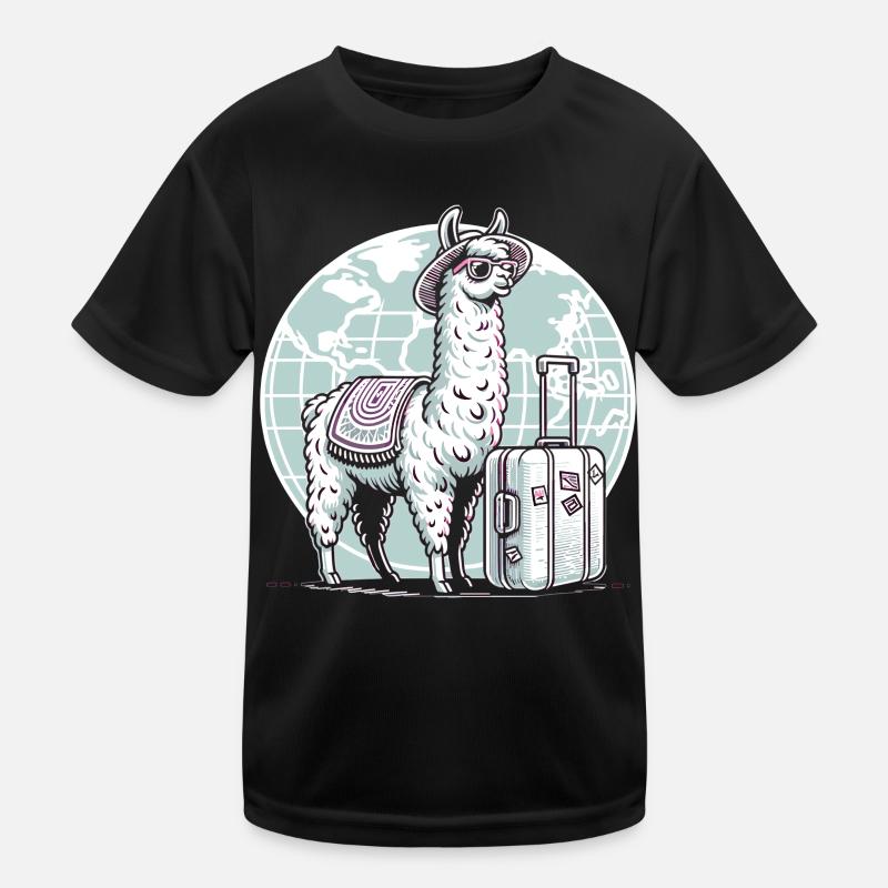 Reisefieber Lama: Entdeckungsreise Kinder Funktions-T-Shirt
