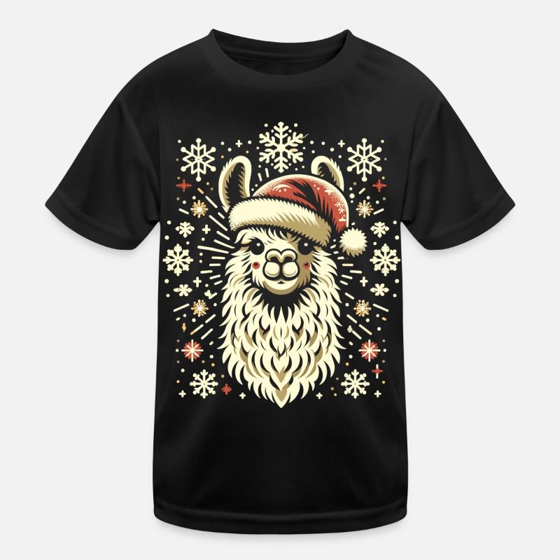 Snow Magic Llama: Christmas Joy Kids Functional T-Shirt