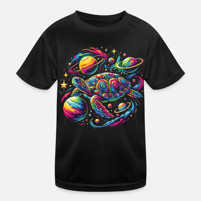 Galactic Turtle: Star Journey Kids Functional T-Shirt