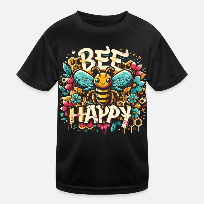 Flowers & Honeycombs: Creative Bee Design Kids Functional T-Shirt