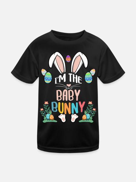 Je suis le bébé lapin - T-shirt sport Enfant - noir - Devant