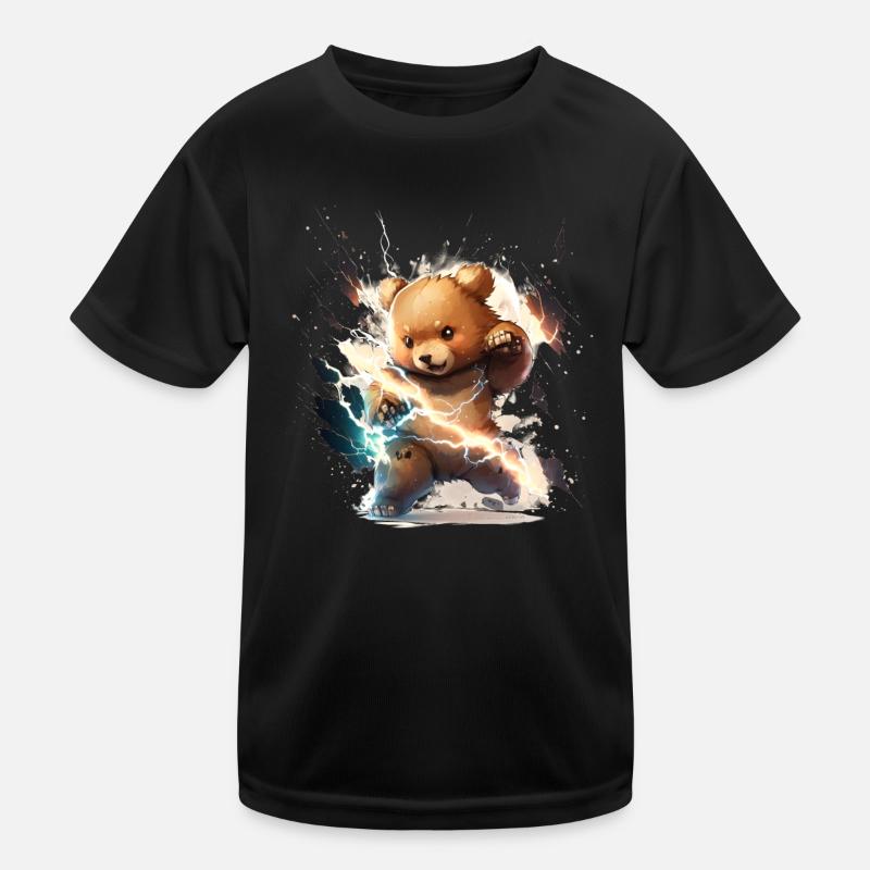 Lightning Strike Teddy Kids Functional T-Shirt