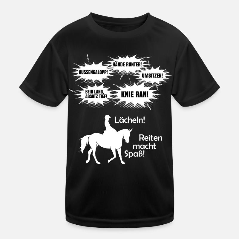 Reiten macht Spaß! Reitlehrer Kommandos Kinder Funktions-T-Shirt