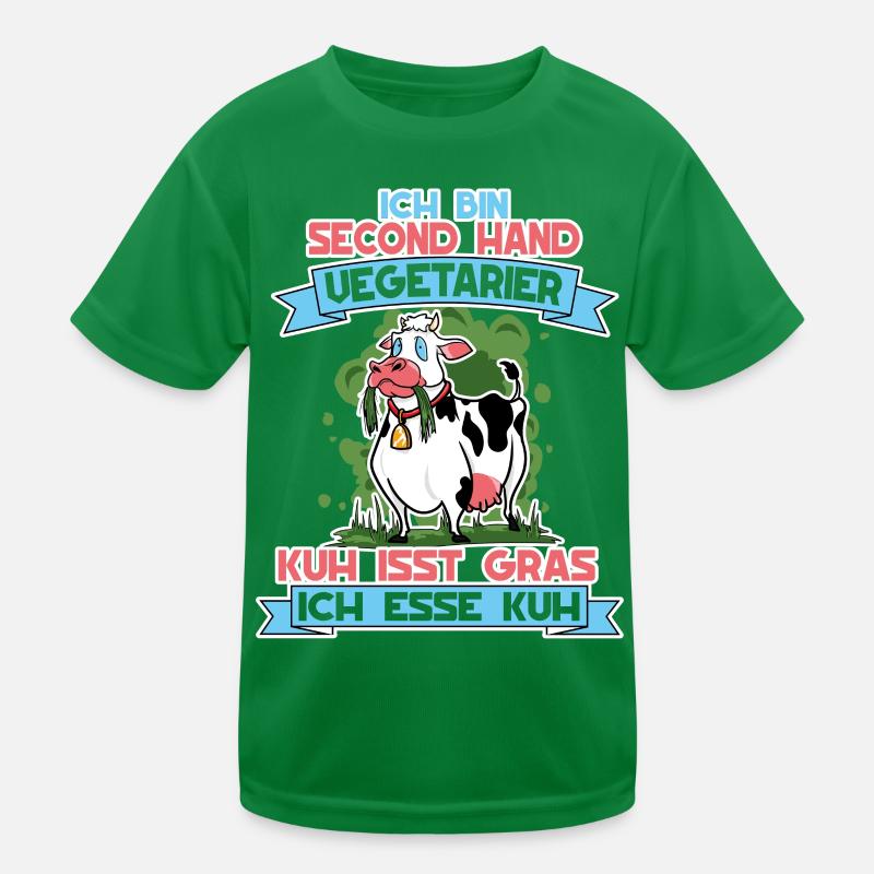 I'm Second Hand Vegetarian Cow Eats Grass Kids Functional T-Shirt