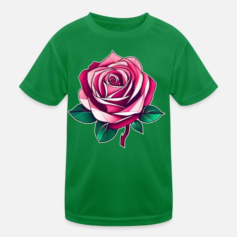 Rosa Rose III Kinder Funktions-T-Shirt