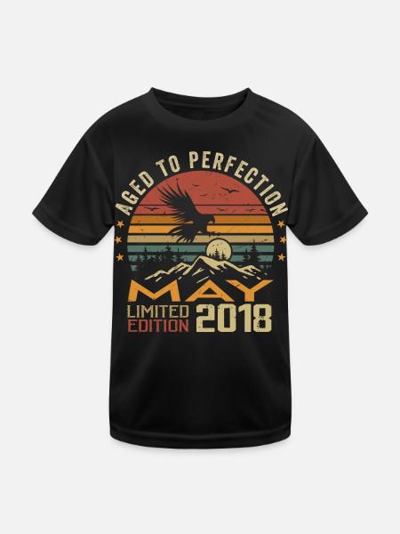 Mai 2018 Geburtstag Mai 2018 Geschenk 2018 Mai - Kinder Funktions-T-Shirt - Schwarz - Vorne