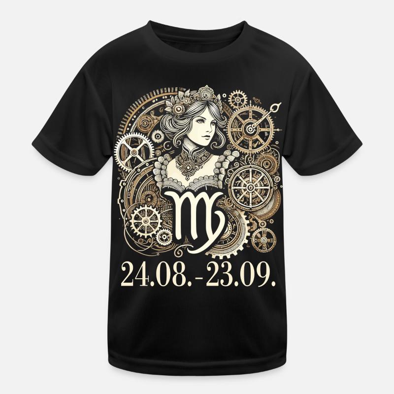 Sternzeichen Jungfrau Steampunk Stil Kinder Funktions-T-Shirt