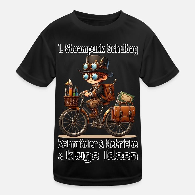 Erster Steampunk Schultag Kinder Funktions-T-Shirt